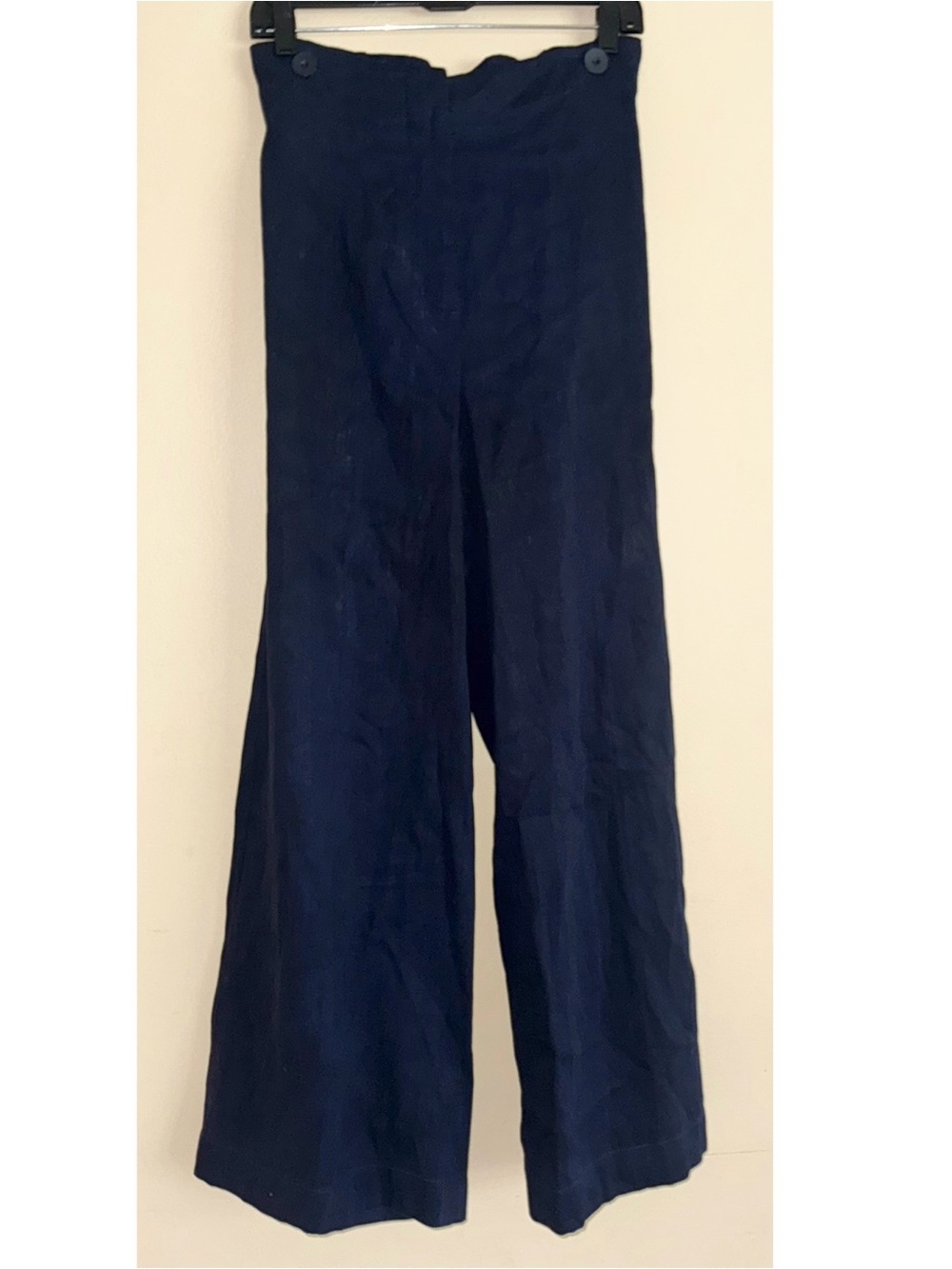 Max Mara Sfilata Navy Blue High Waist Wide Leg Sailor Trouser Pants Size S/M